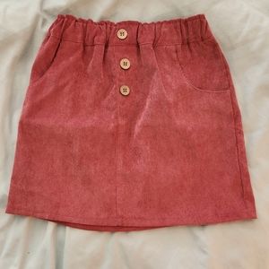1st Kiss Soft Corduroy Elastic Waist Pull-On Midi Mauve Skirt | Girl's Size 7/8